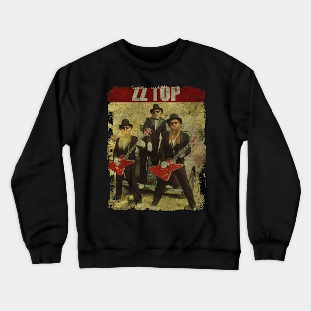 TEXTURE ART-ZZ Top - RETRO STYLE 1 Crewneck Sweatshirt by ZiziVintage